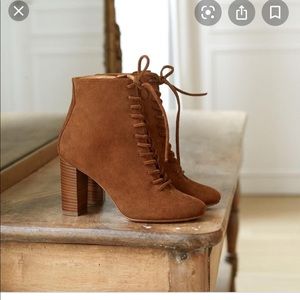 Sezane lace up booties